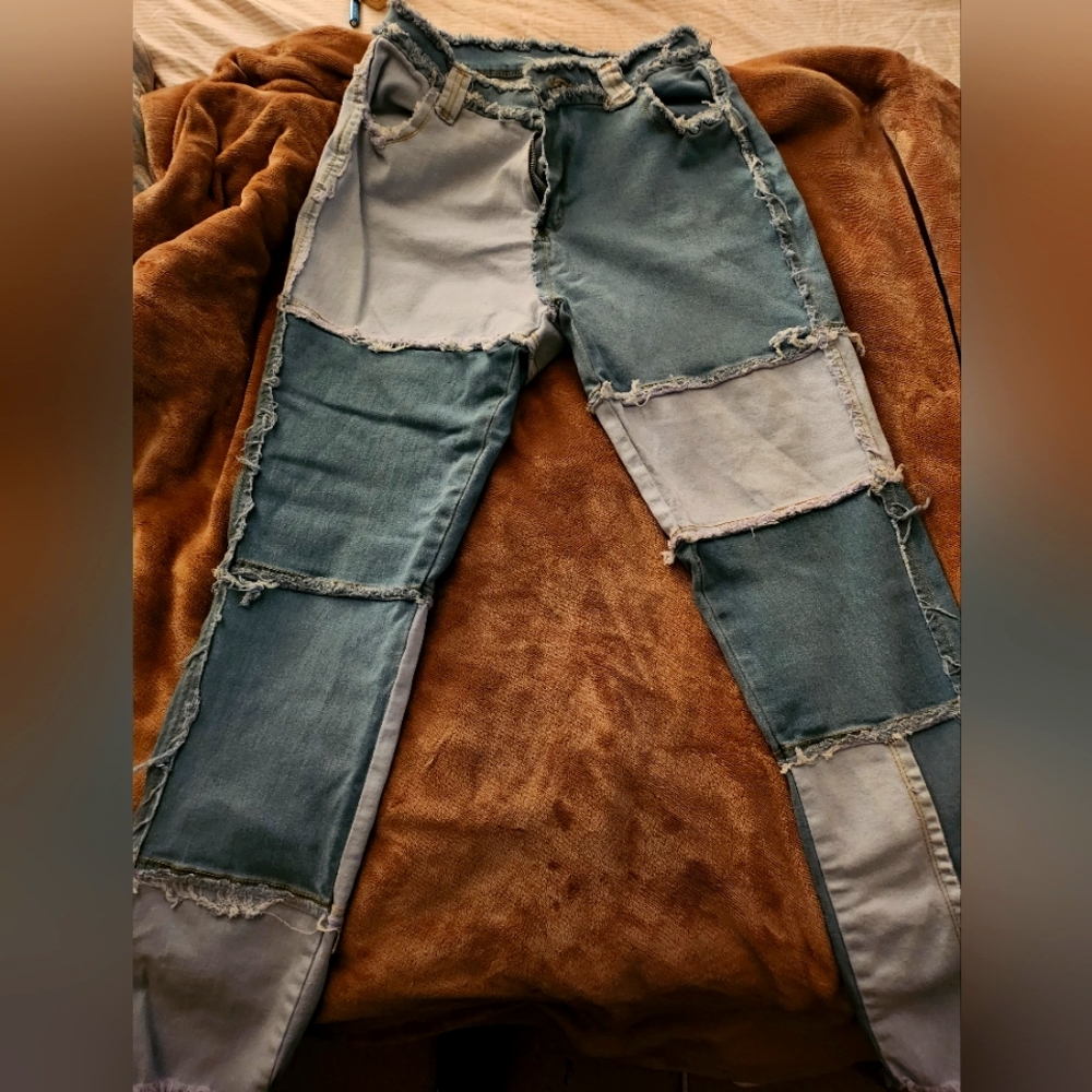 Multi patch jeans Large
